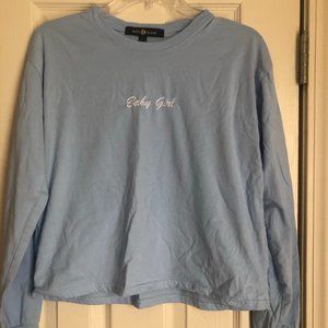 "baby girl" Long sleeve crop top!